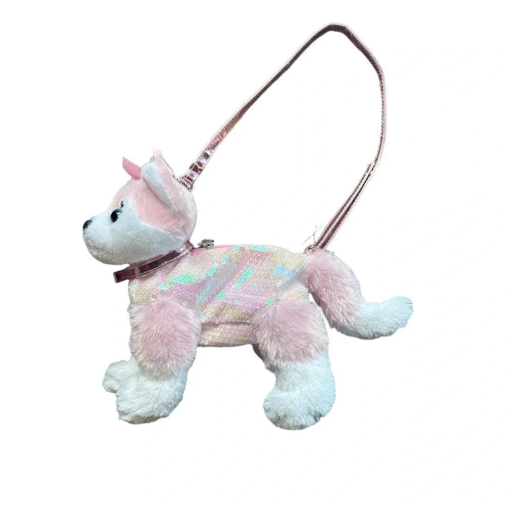 Dog Bag Pink and White Heart Accents